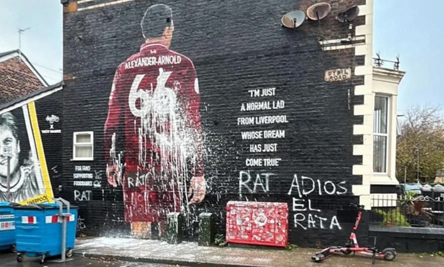 Alexander-Arnold Graffiti Vandalized Before Liverpool-Real Match