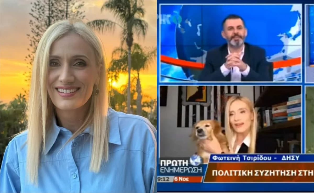 Foteini Tsiridous Hund, Nino, gibt TV-Debüt