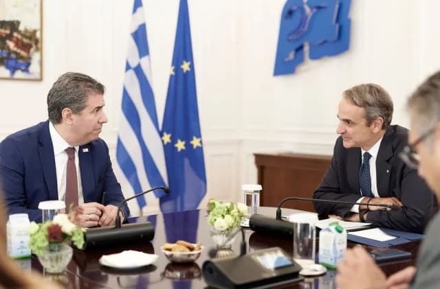 Συνάντηση Μητσοτάκη με τον αναπληρωτή Υπουργό Εξωτερικών των ΗΠΑ, Μάικλ Ρήγας