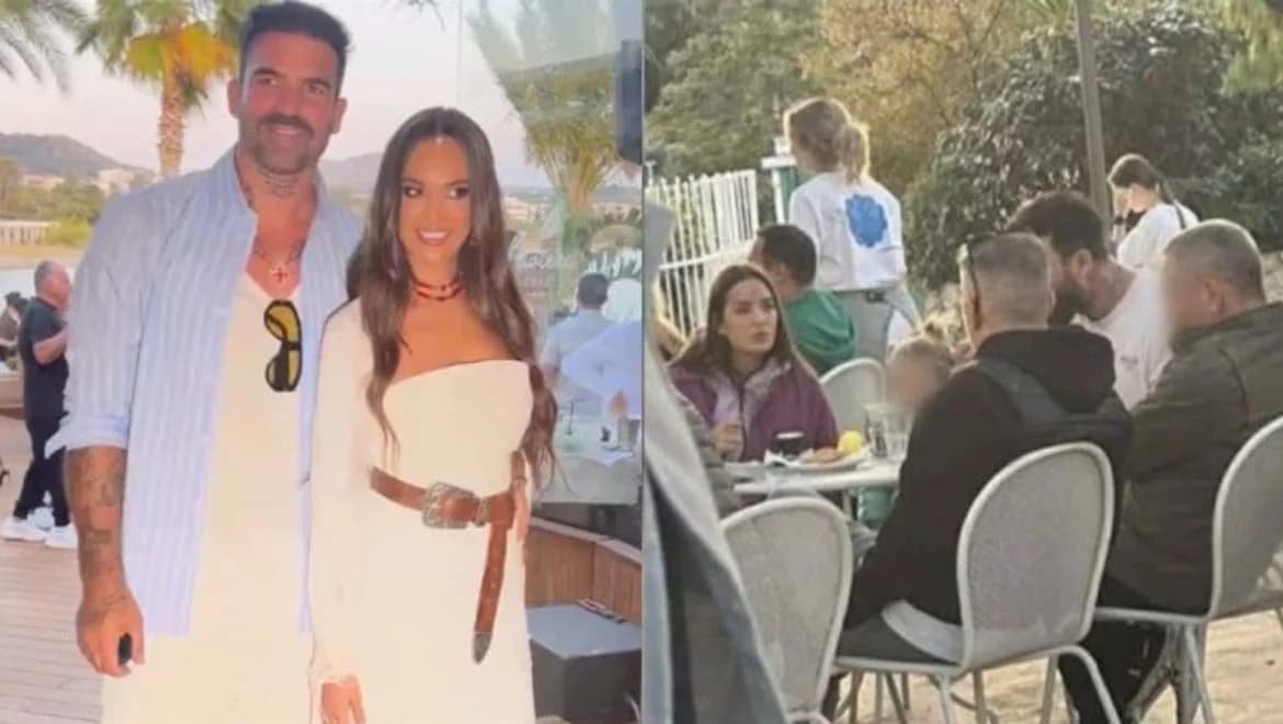 Dimitris Alexandrou y Ria Ellinidou: Aparición conjunta en Penteli con el pequeño Paris