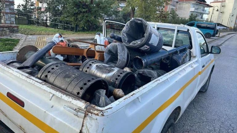Vandalismus auf der Ringstraße von Kilkis