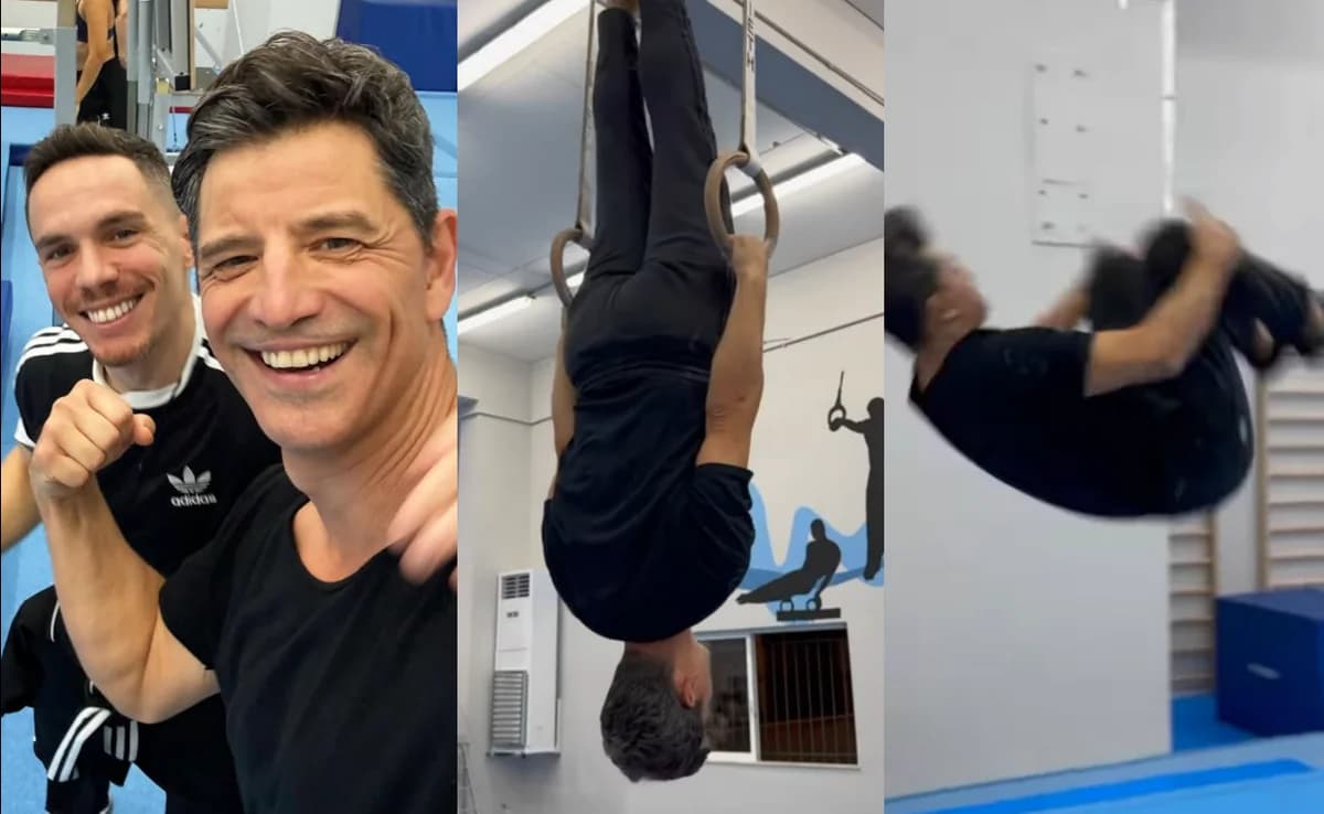 Sakis Rouvas: Impresses with acrobatics on rings at 53
