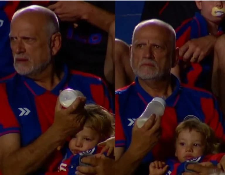 Herzerwärmendes Video: Opa versucht, Enkelkind beim San Lorenzo-Spiel zu füttern