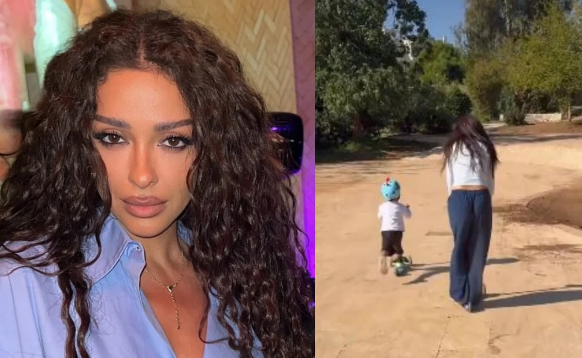 Eleni Foureira: Rollerblading with her son, Hermes