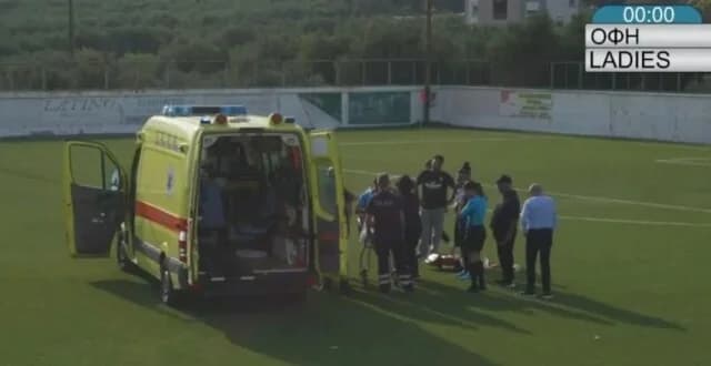 Crete: Referee Collapses During Football Match