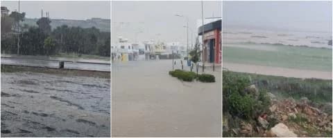 法马古斯塔区暴雨：道路被淹