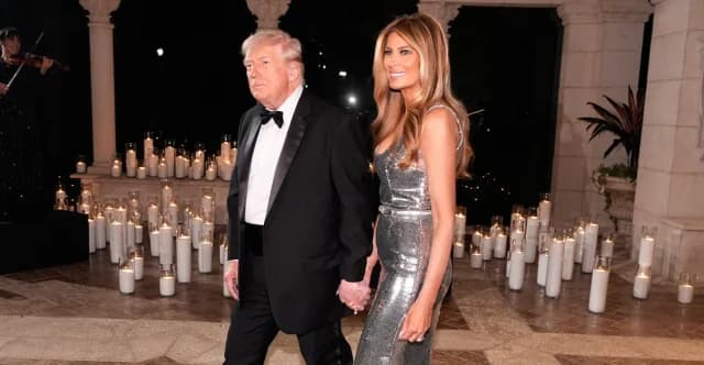 Gala de Nochevieja de Trump: Melania deslumbrante, mensaje de paz y subasta millonaria