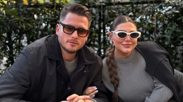 Danae Barka: Photo with her partner for his name day
