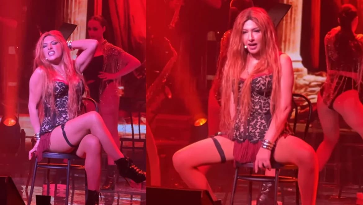 Elena Paparizou: Sinnlicher Tanz in Korsett und Perücke in Athener Show