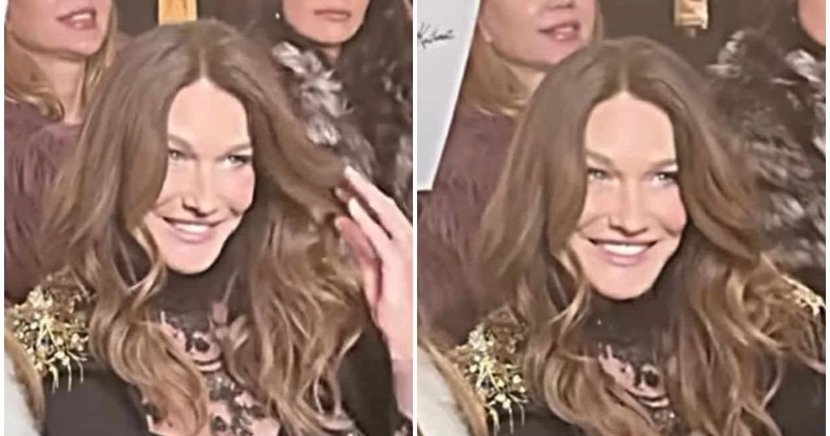 Carla Bruni en el desfile de alta costura de Celia Kritharioti en París