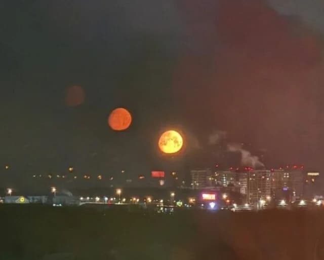 莫斯科夜空惊现罕见幻月现象