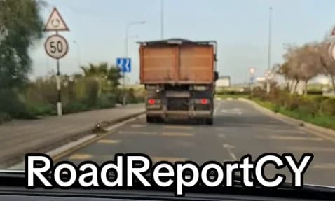לרנקה: משאית 'ממהרת' דרך כיכרות - כמעט התהפכה