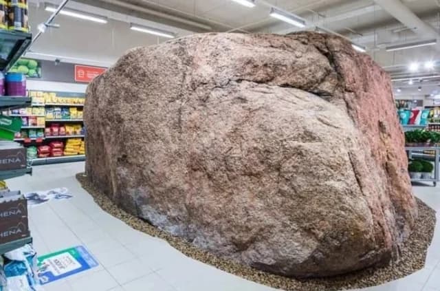 Estonia: Supermercado construido alrededor de una roca glacial de 10.000 años