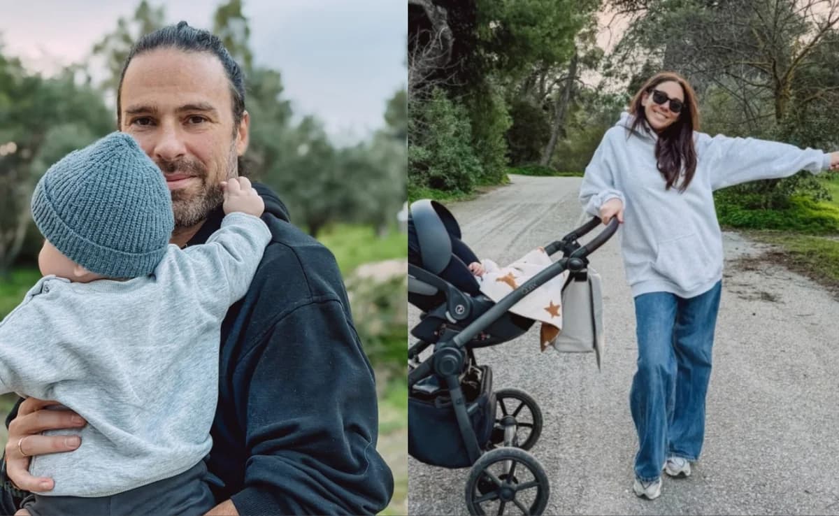 Grigoris Morgan: Tender moments with his son in the pool