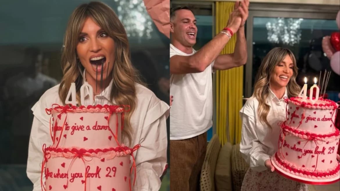 Athina Oikonomakou: Pinke Party zum 40. Geburtstag mit Bruno Cerella