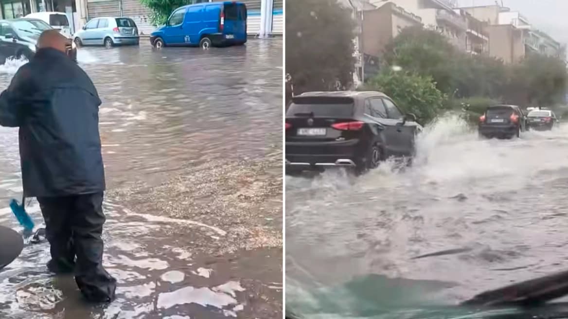 Starkregen in Thessaloniki: Straßen verwandeln sich in Flüsse